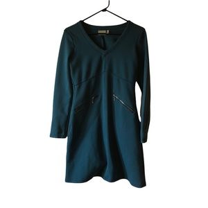 Athleta Small Active Dress Turquoise Blue Zipper Pocket and Sleeve